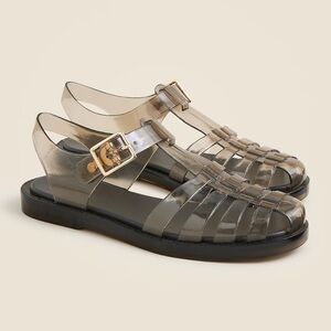 J. Crew Fisherman Jelly Sandals Transparent Smoke Gray Women’s Size 9